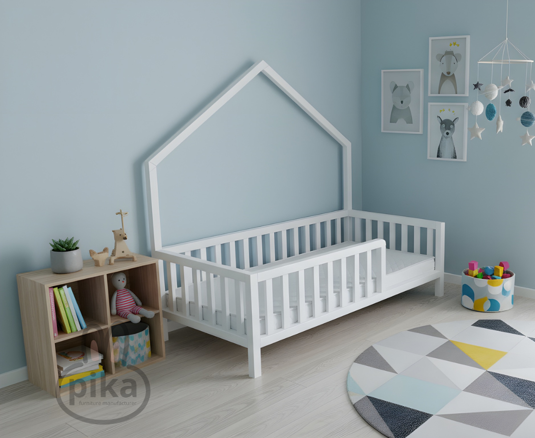 Montessori koka gultiņa drošai un ērtai gulēšanai